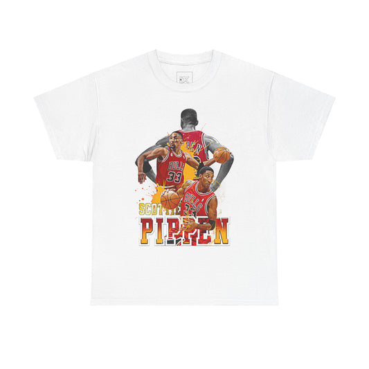 Scottie Pippen Unisex Heavy Cotton Tee, Basketball Fan Shirt, Sports Apparel, Gift for Him, Retro Sports Tee, Chicago Bulls Merch