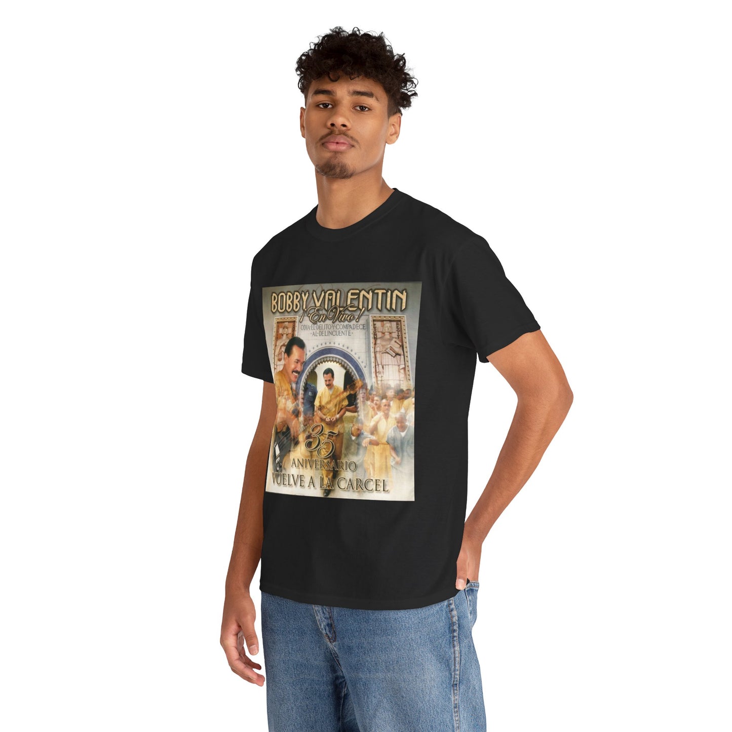 Latin Music Tee Shirt, Bobby Valentin 35 Aniversario Vuelve a la Carcel Unisex Heavy Cotton T-Shirt, Music Lover Gift, Concert Shirt, Salsa