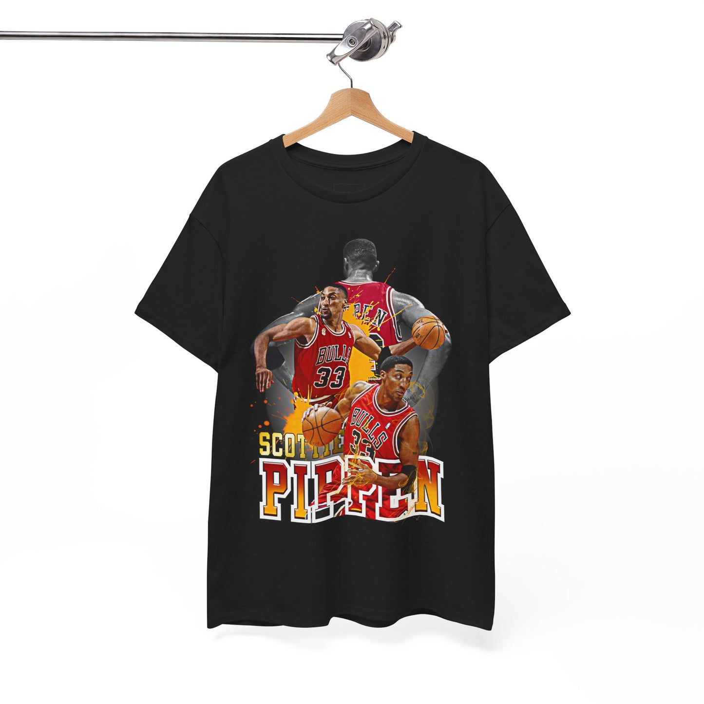 Scottie Pippen Unisex Heavy Cotton Tee, Basketball Fan Shirt, Sports Apparel, Gift for Him, Retro Sports Tee, Chicago Bulls Merch