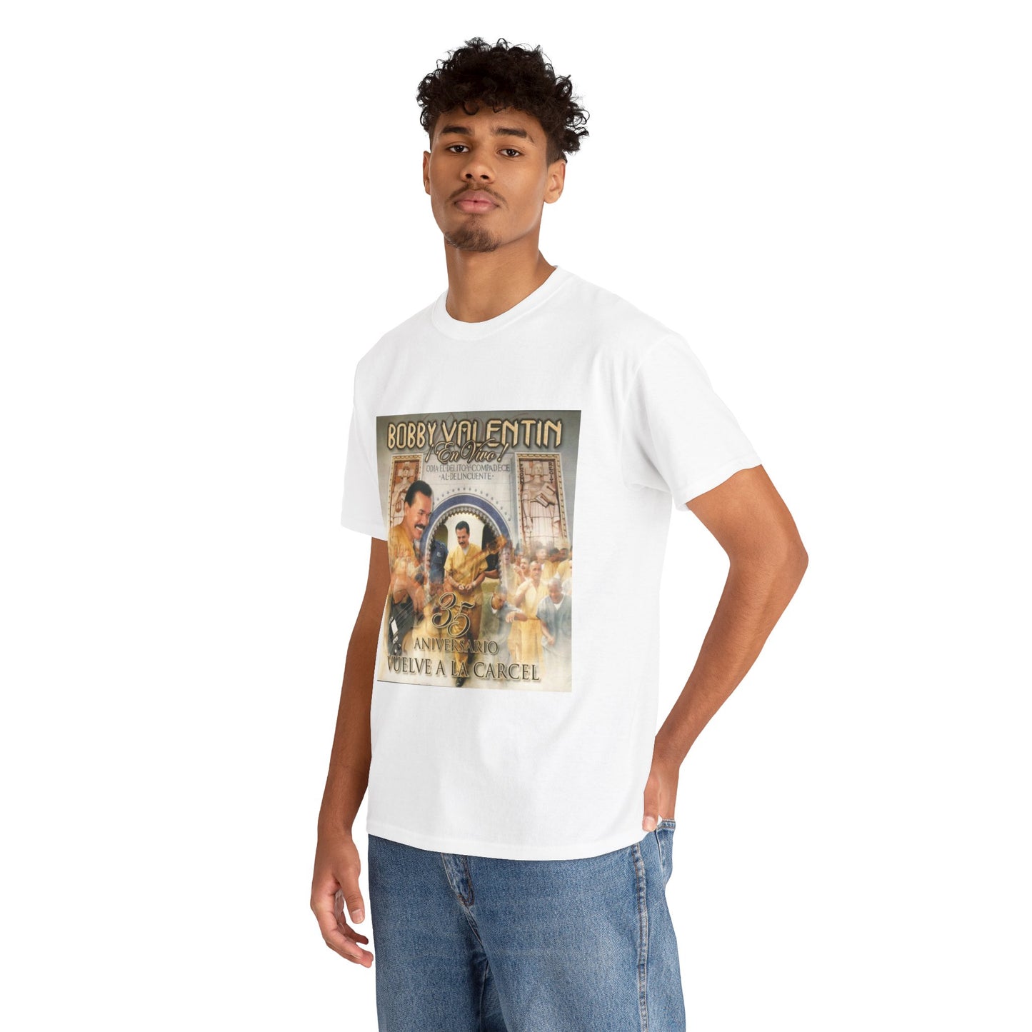 Latin Music Tee Shirt, Bobby Valentin 35 Aniversario Vuelve a la Carcel Unisex Heavy Cotton T-Shirt, Music Lover Gift, Concert Shirt, Salsa