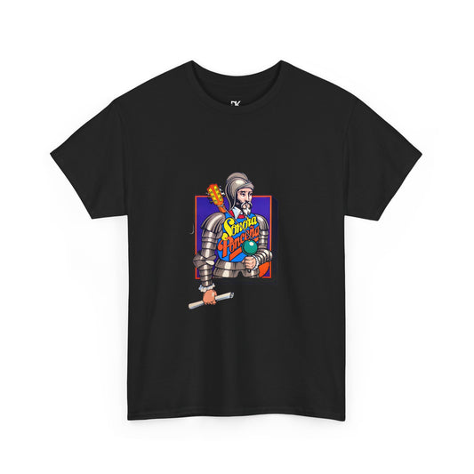 Retro Knight Graphic Tee — 'Good Vibes' Colorful Medieval Gamer Shirt