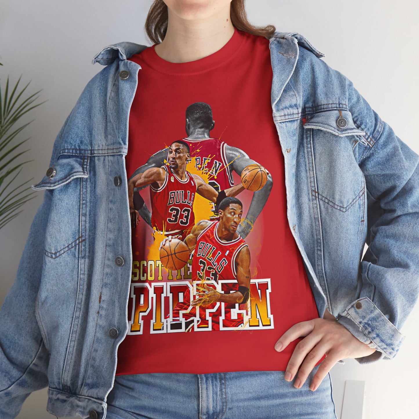Scottie Pippen Unisex Heavy Cotton Tee, Basketball Fan Shirt, Sports Apparel, Gift for Him, Retro Sports Tee, Chicago Bulls Merch