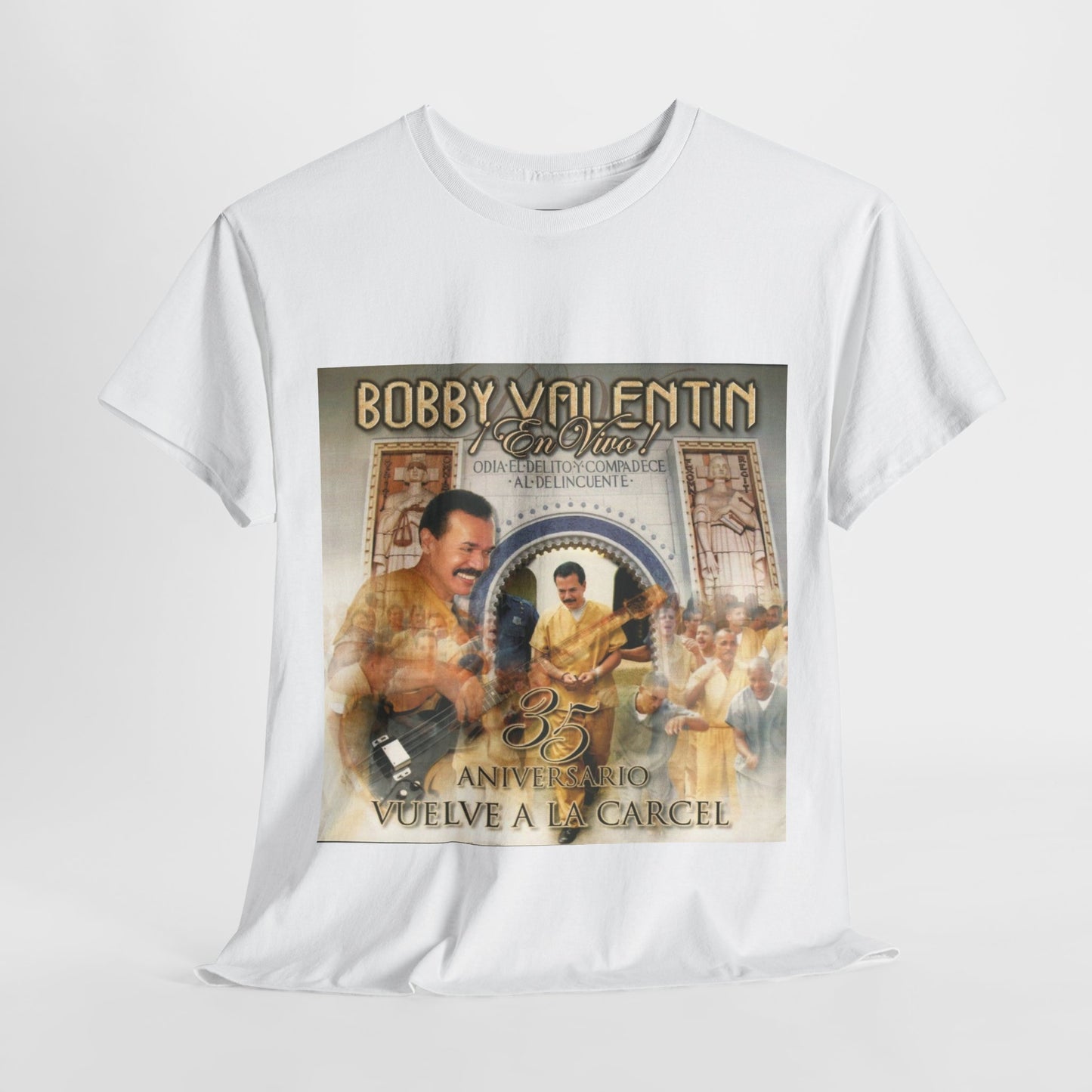 Latin Music Tee Shirt, Bobby Valentin 35 Aniversario Vuelve a la Carcel Unisex Heavy Cotton T-Shirt, Music Lover Gift, Concert Shirt, Salsa
