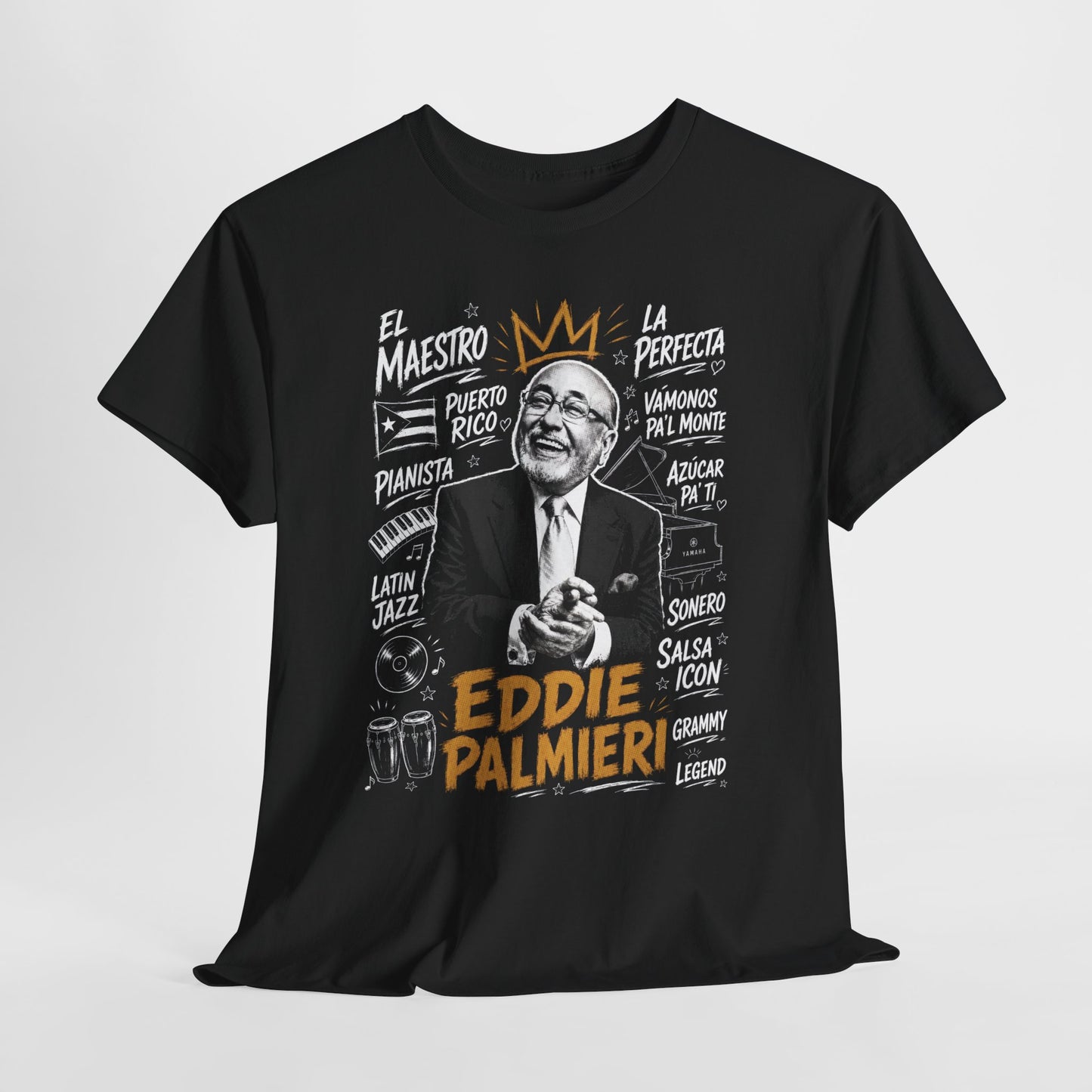Eddie Palmieri portrait Tee | Latin Jazz, Pianist, Salsa Legend