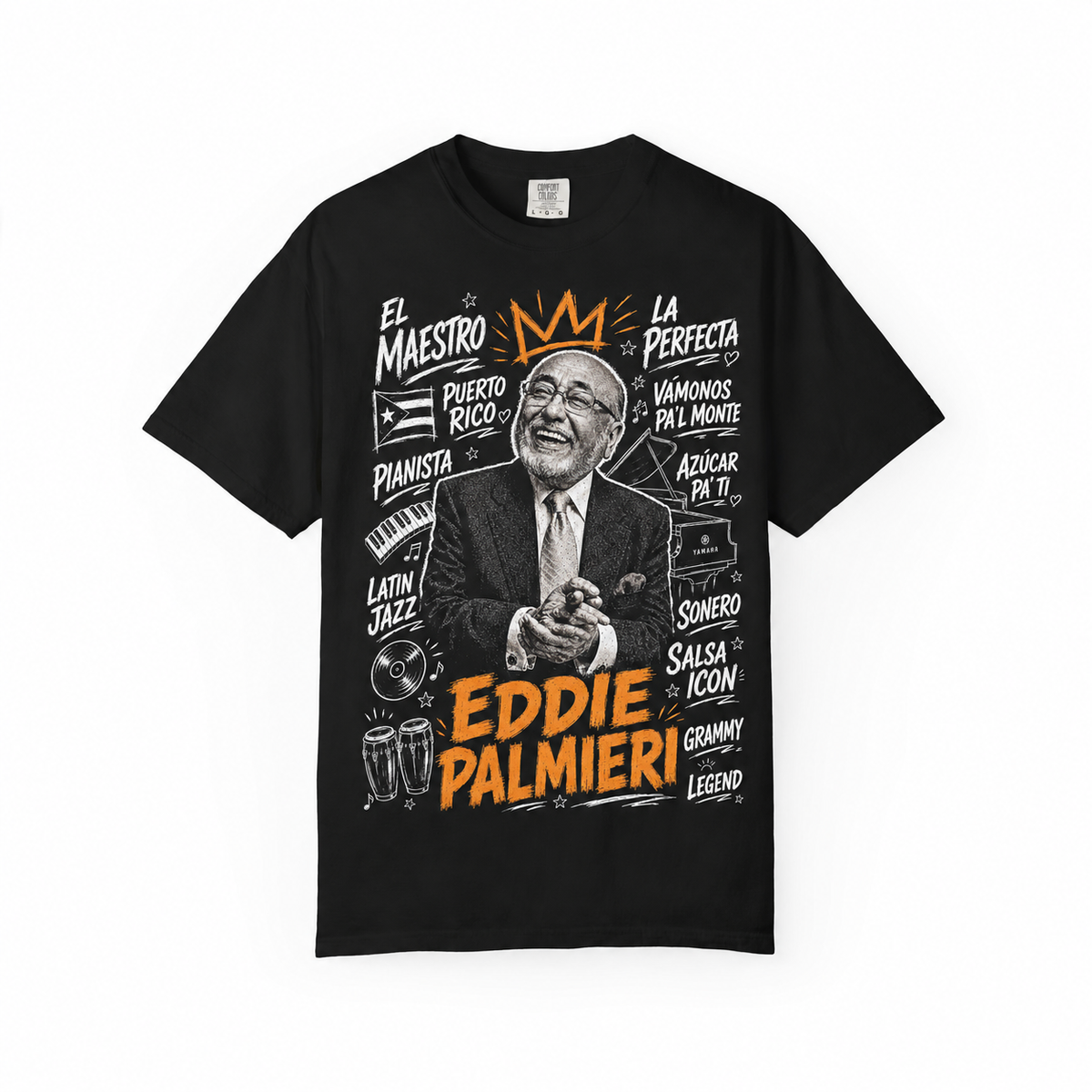Eddie Palmieri portrait Tee | Latin Jazz, Pianist, Salsa Legend