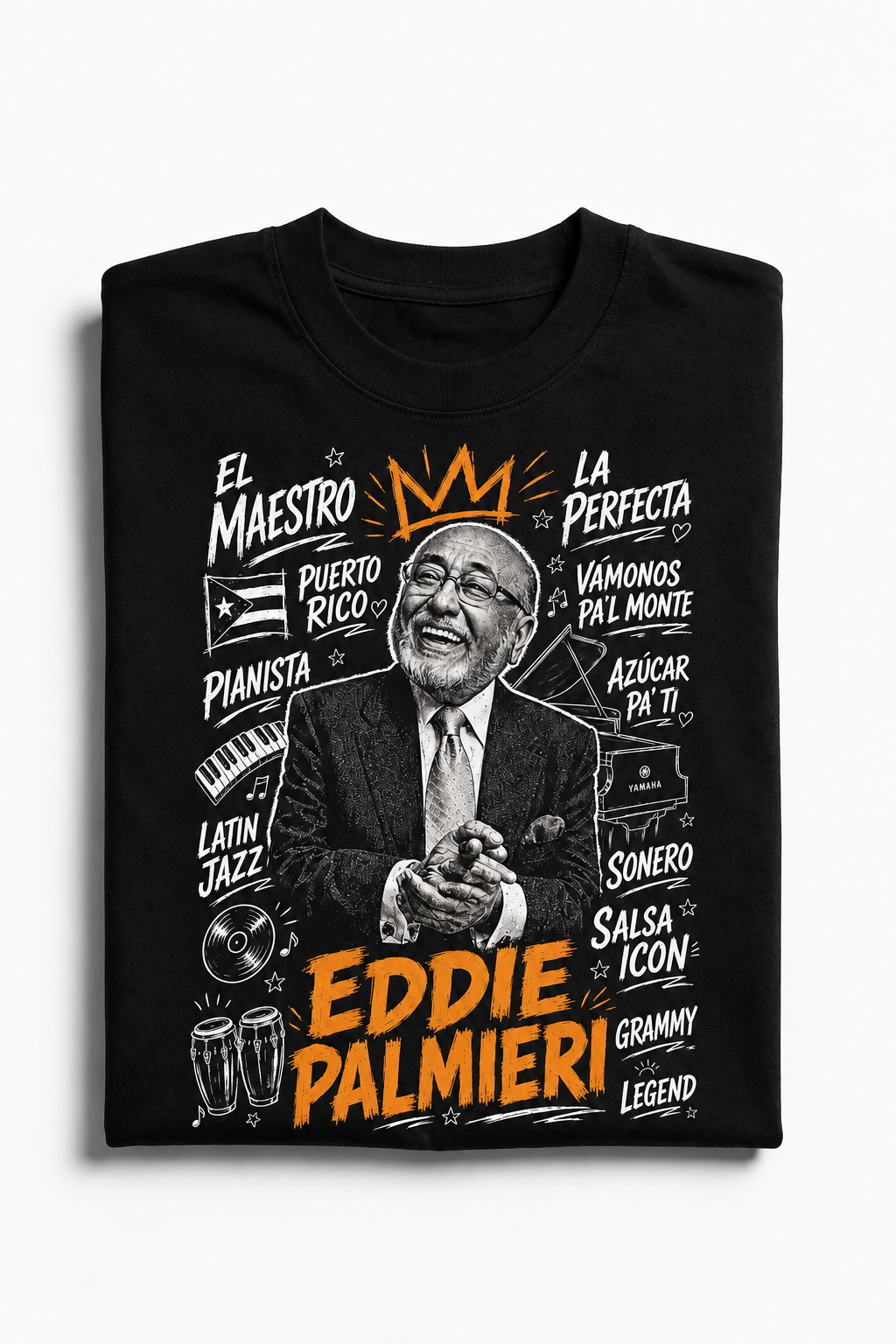 Eddie Palmieri portrait Tee | Latin Jazz, Pianist, Salsa Legend