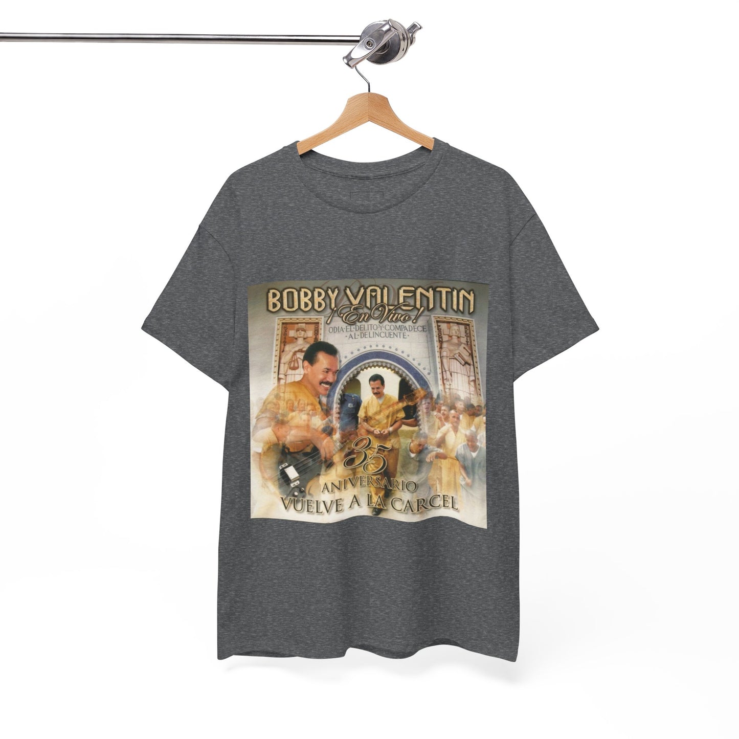 Latin Music Tee Shirt, Bobby Valentin 35 Aniversario Vuelve a la Carcel Unisex Heavy Cotton T-Shirt, Music Lover Gift, Concert Shirt, Salsa