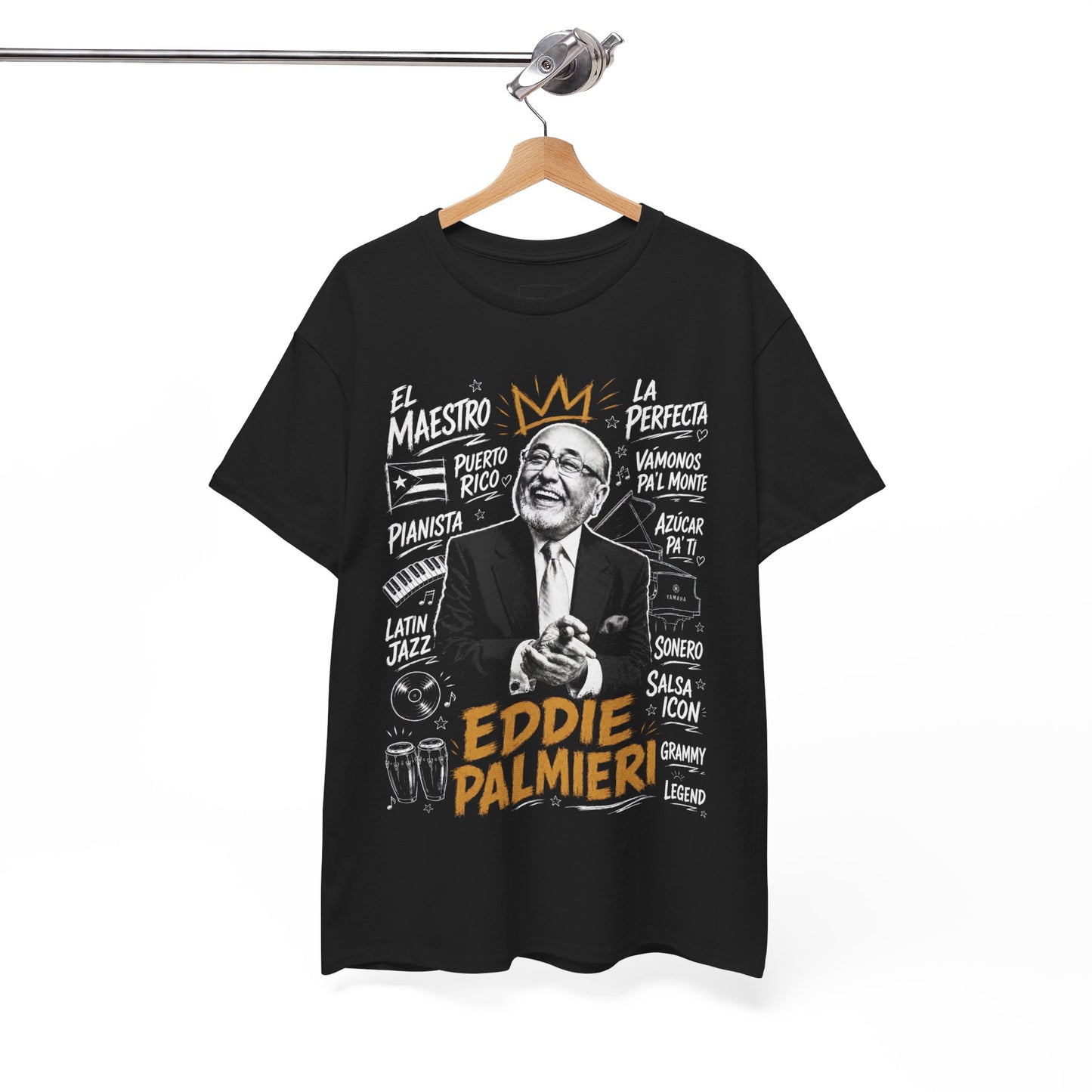 Eddie Palmieri portrait Tee | Latin Jazz, Pianist, Salsa Legend