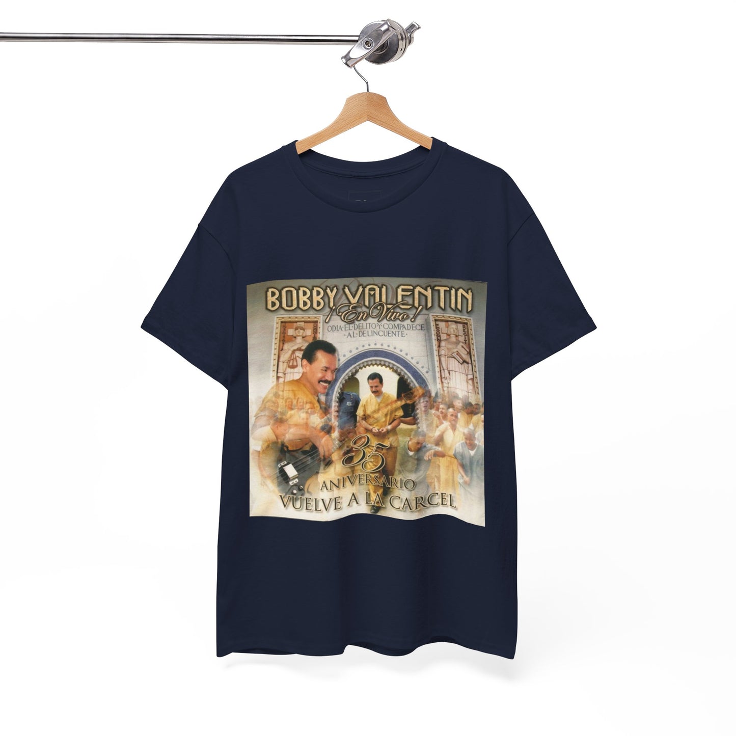 Latin Music Tee Shirt, Bobby Valentin 35 Aniversario Vuelve a la Carcel Unisex Heavy Cotton T-Shirt, Music Lover Gift, Concert Shirt, Salsa