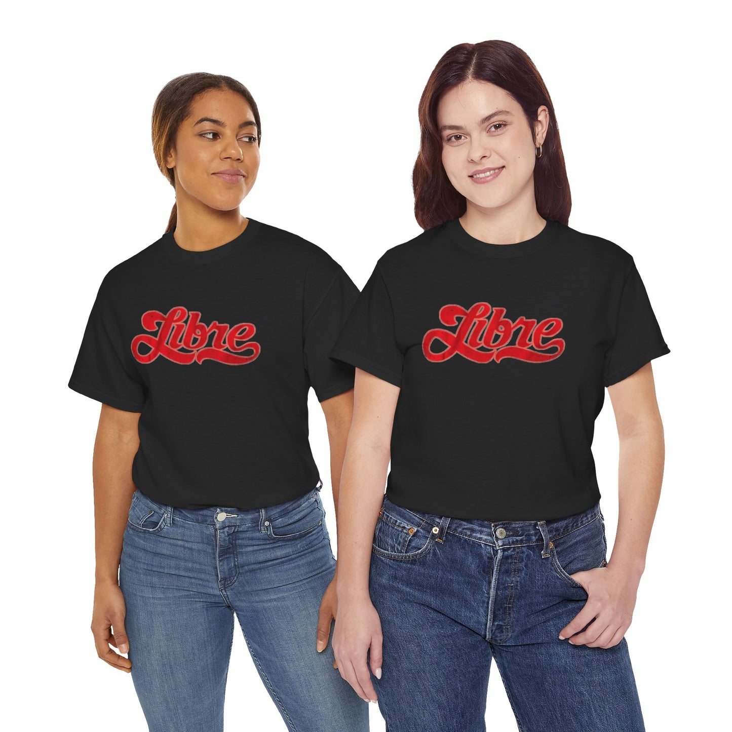 Libre Script T‑Shirt — Retro Red 'Libre' Graphic Tee
